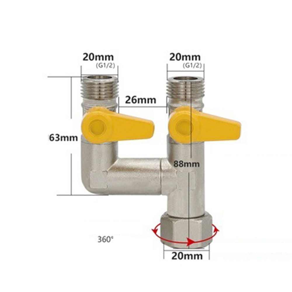 Spoke Nipple Brass - Zawór przełączający mosiężny 2/3, zawór kulowy