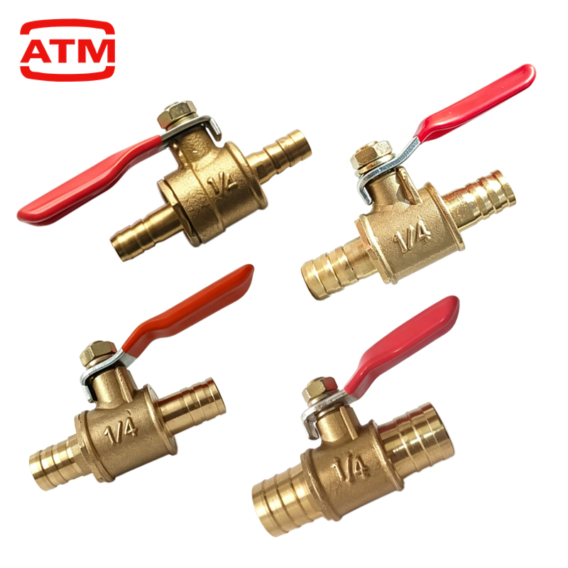 Spoke Nipple Brass - Mały mosiężny zawór kulowy z czerwonym