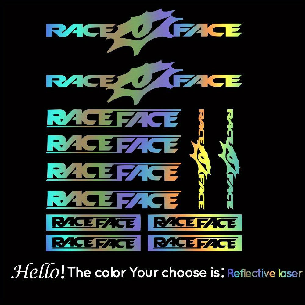 Mountain Biking Races - Zestaw naklejek na rower Race Face,
