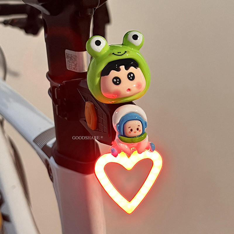 Śliczna lampka rowerowa Shin-c – Mountain Biking Cartoon recenzja i cena